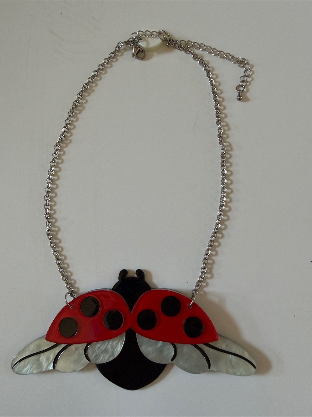 Erstwilder Ladybug “Fly Away Home” Acrylic Necklace